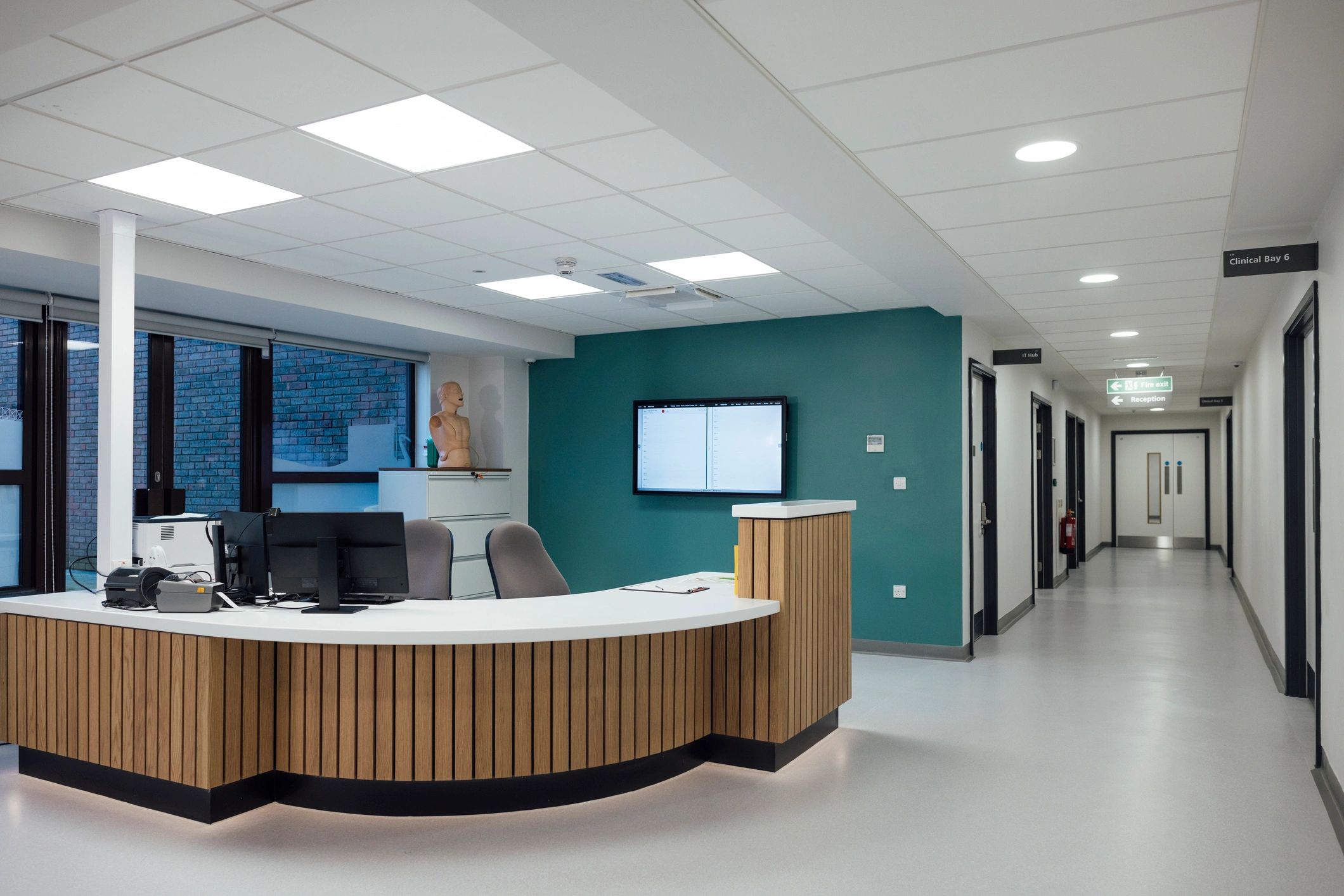 Reception area of a modern clinic
