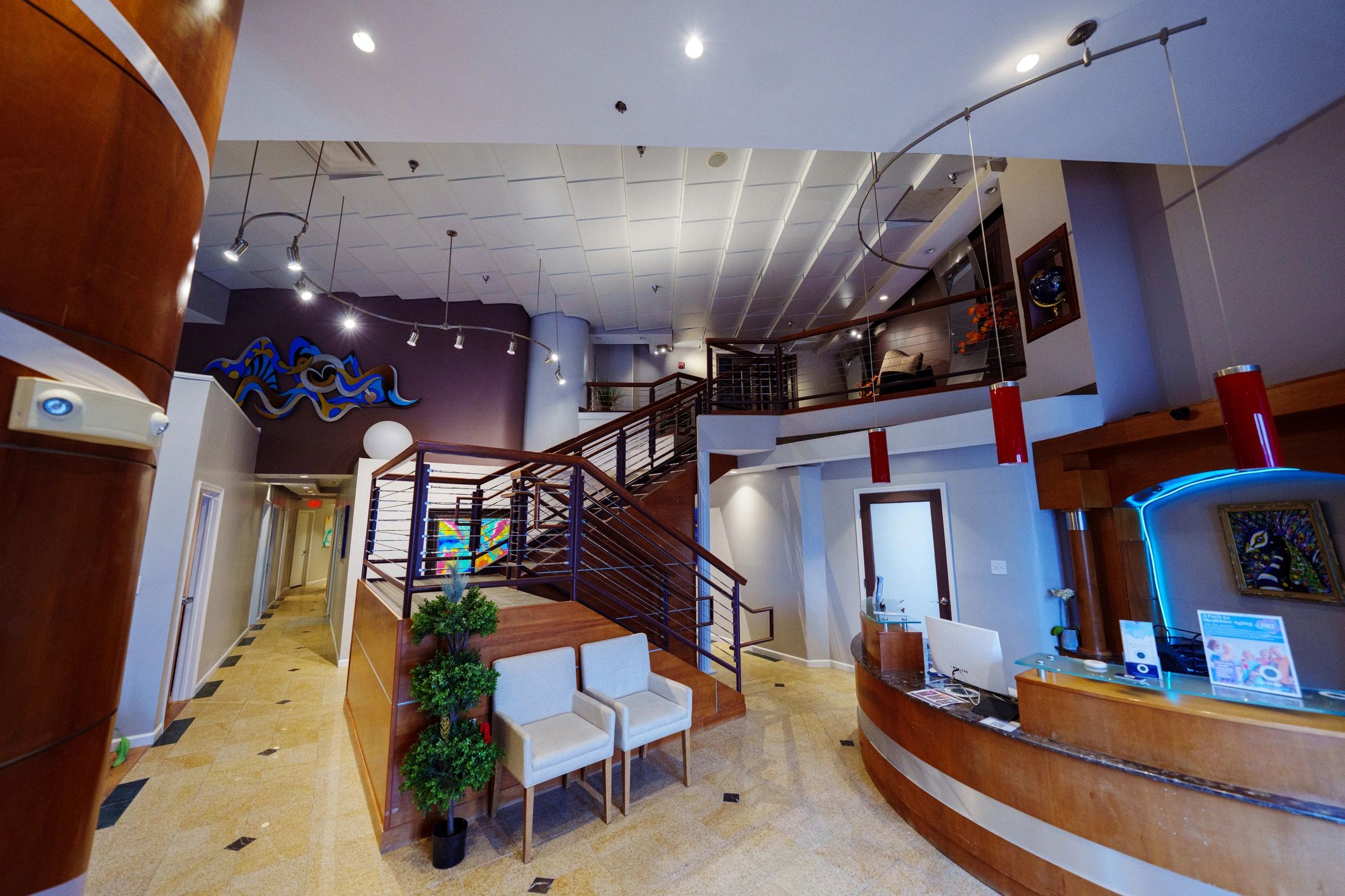 Reception area in a modern wellness clinic