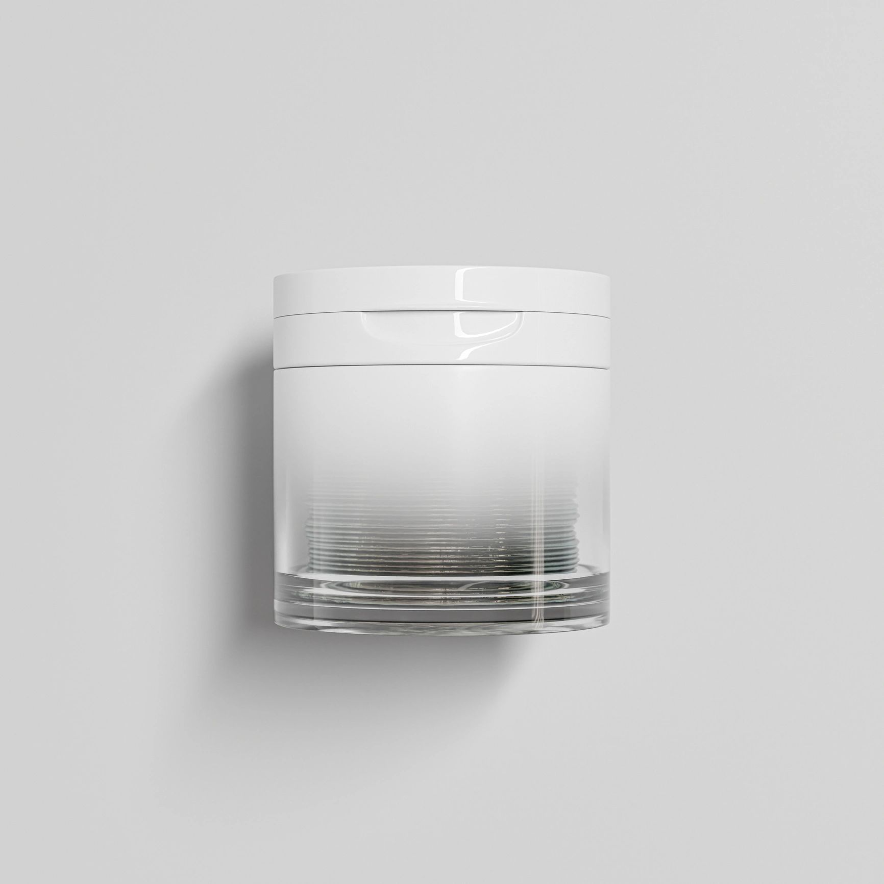Hydrating cream jars and skincare pads
